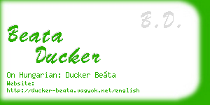 beata ducker business card
